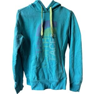 The North Face‎ Hoodie Womens Small Pullover Teal Green Logo Graphic
